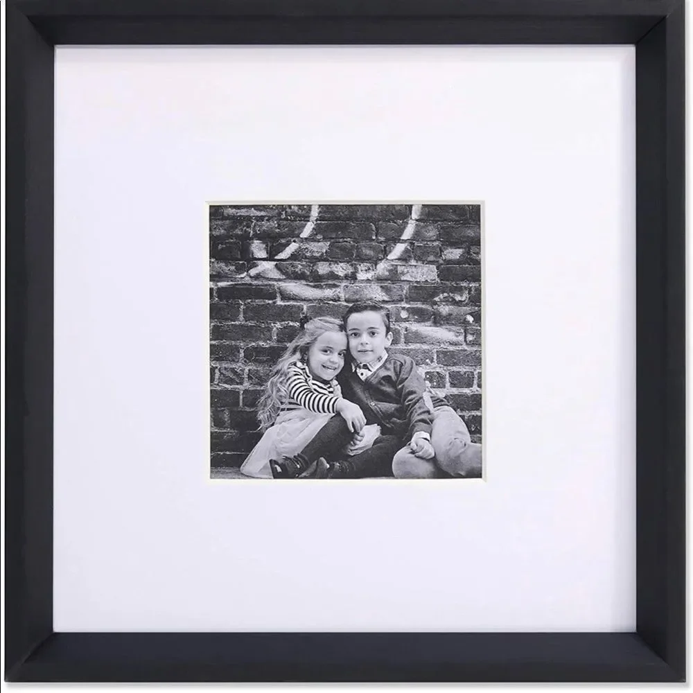 Square Black Wood Gallery Frame – 10x10 or 5x5 Modern Minimalist